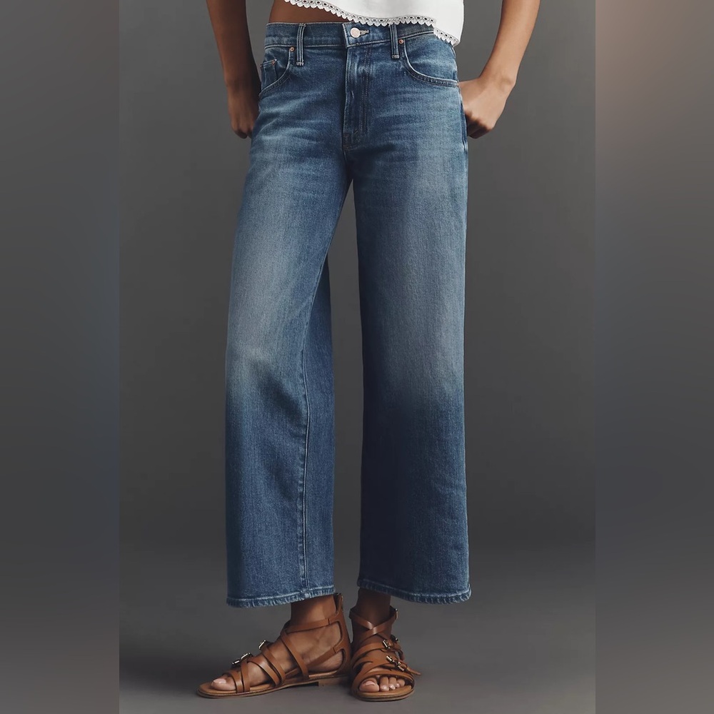 MOTHER The‎ Maven Mid-Rise Wide-Leg Jeans - Picture 3 of 14